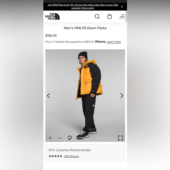 Yellow and Black North Face Men’s HMLYN Down Parka - Picture 4 of 4